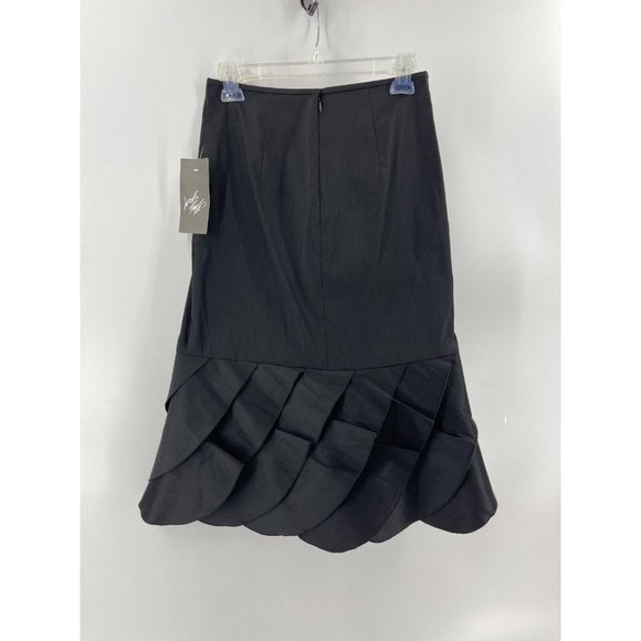 NWT Xscape by Joanna Chen Women's Black Ruffled Layered Stretch Skirt Size 6 - Picture 5 of 15